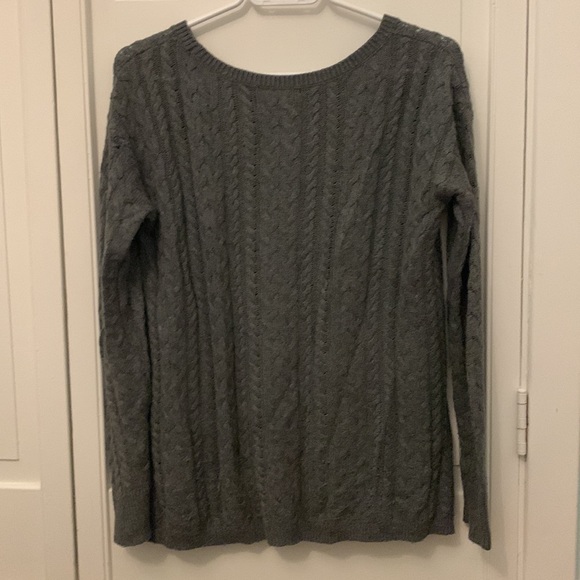 American Eagle Grey Cableknit Sweater with Zipper Detailing - Picture 5 of 5